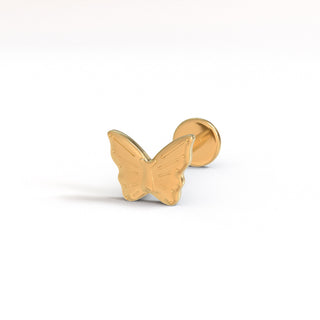 Alpine Butterfly Gold Titanium flat back